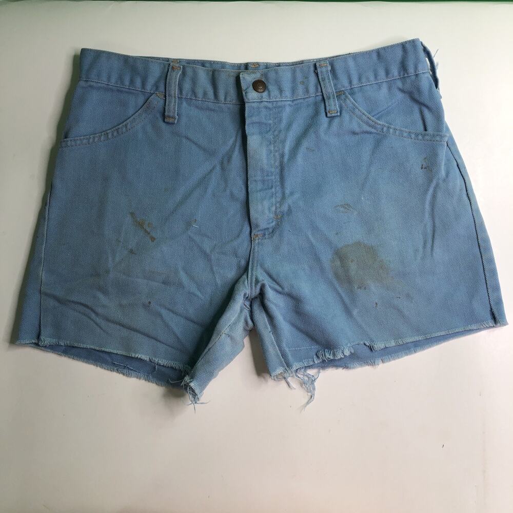 Vintage Cut Off Denim Shorts JC Penney Size 16 30β Waist 12β Length Frayed